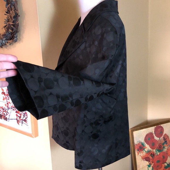 KASPER sz 16 OpenFront Blazer Jacket Graphic Polka Dot Round Fun Career $148 NEW - Picture 8 of 16